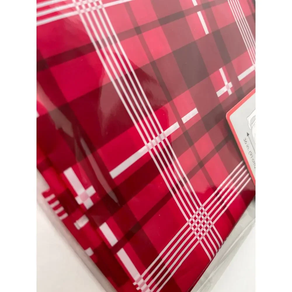 Christmas House Giant Gift Sack Bag 1 bag Plaid Red & White NEW